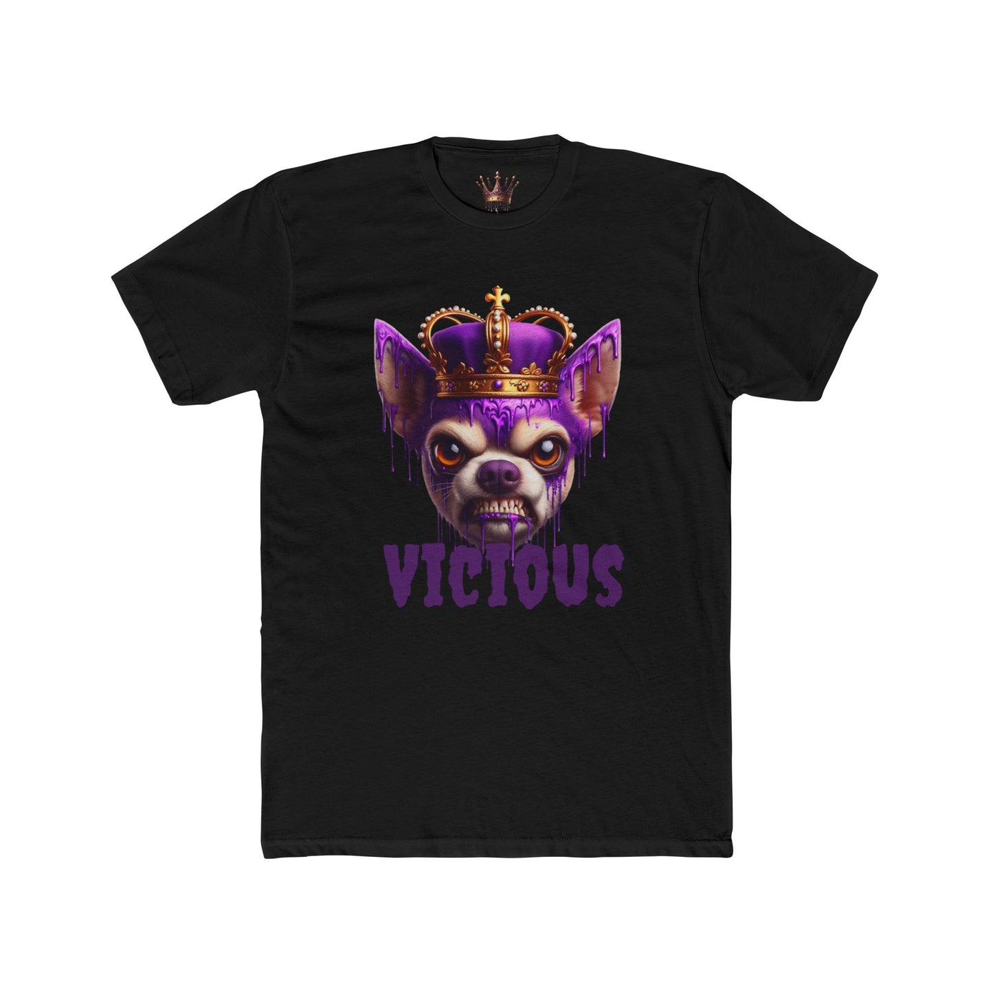 Vicious Crowned Dog Unisex Cotton Crew Tee - Trendy Graphic Tee for Dog Lovers