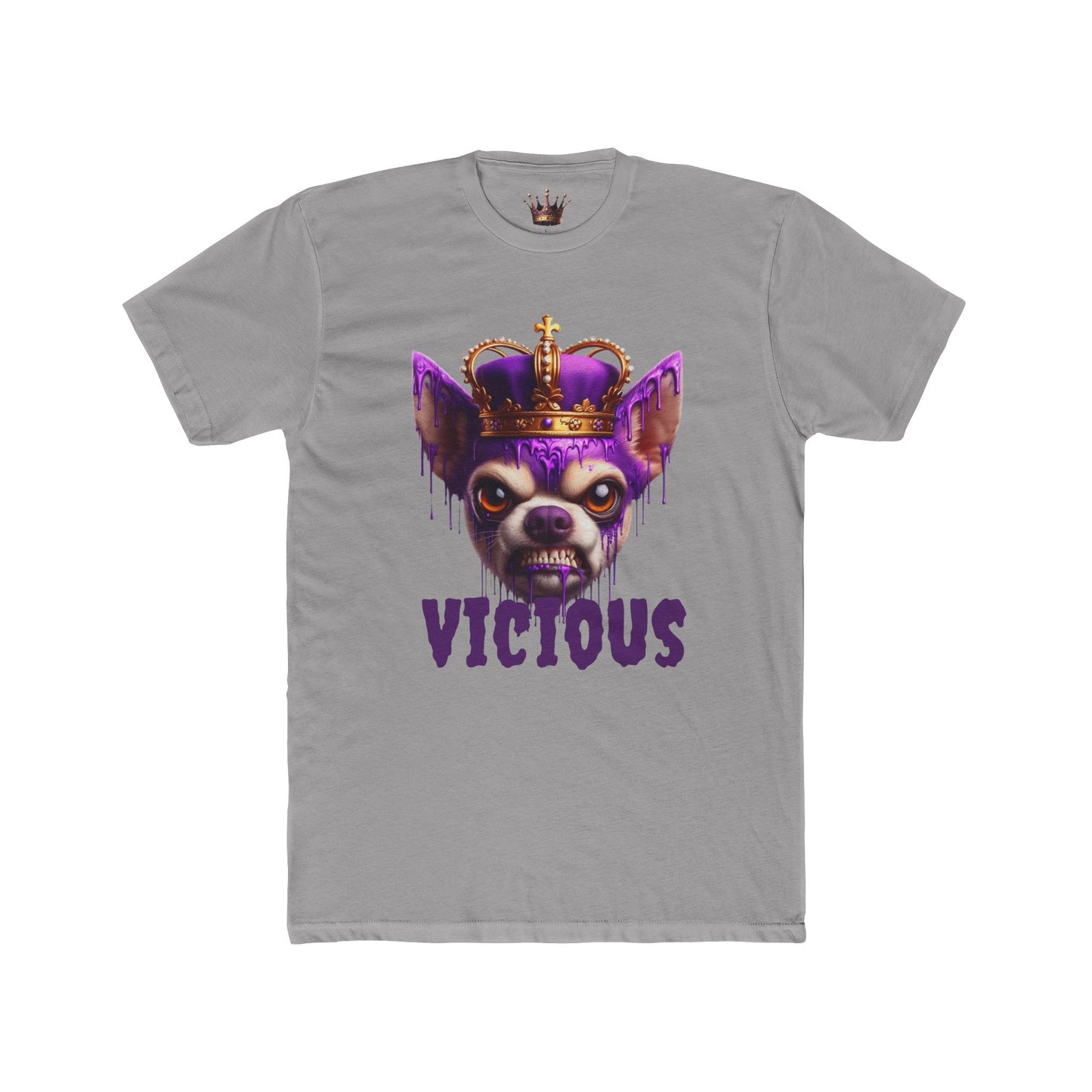Vicious Crowned Dog Unisex Cotton Crew Tee - Trendy Graphic Tee for Dog Lovers