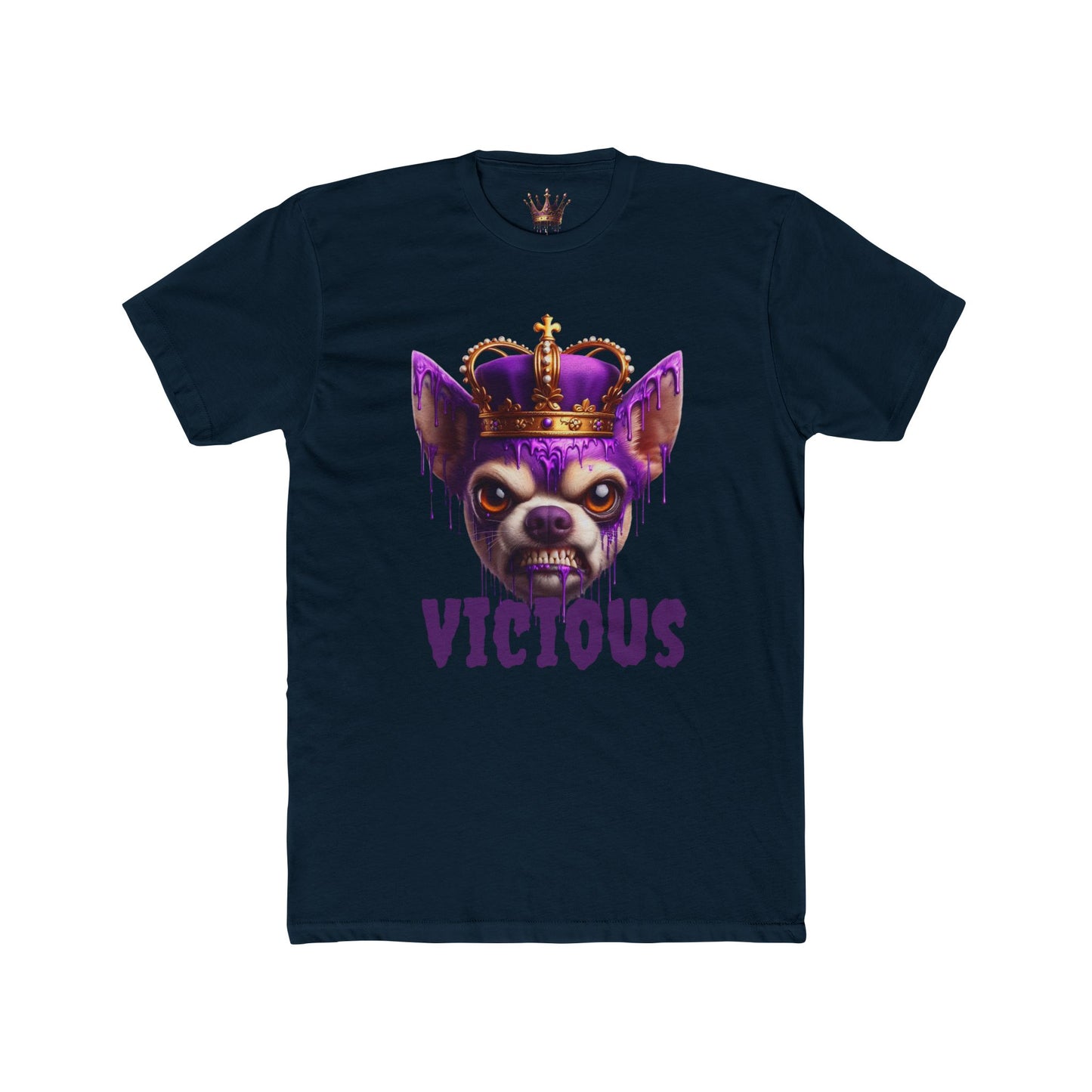 Vicious Crowned Dog Unisex Cotton Crew Tee - Trendy Graphic Tee for Dog Lovers