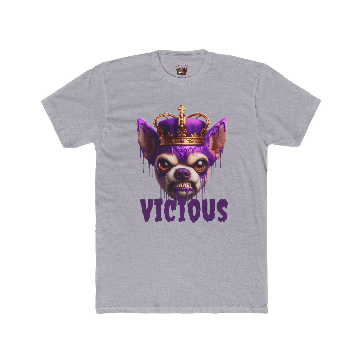 Vicious Crowned Dog Unisex Cotton Crew Tee - Trendy Graphic Tee for Dog Lovers