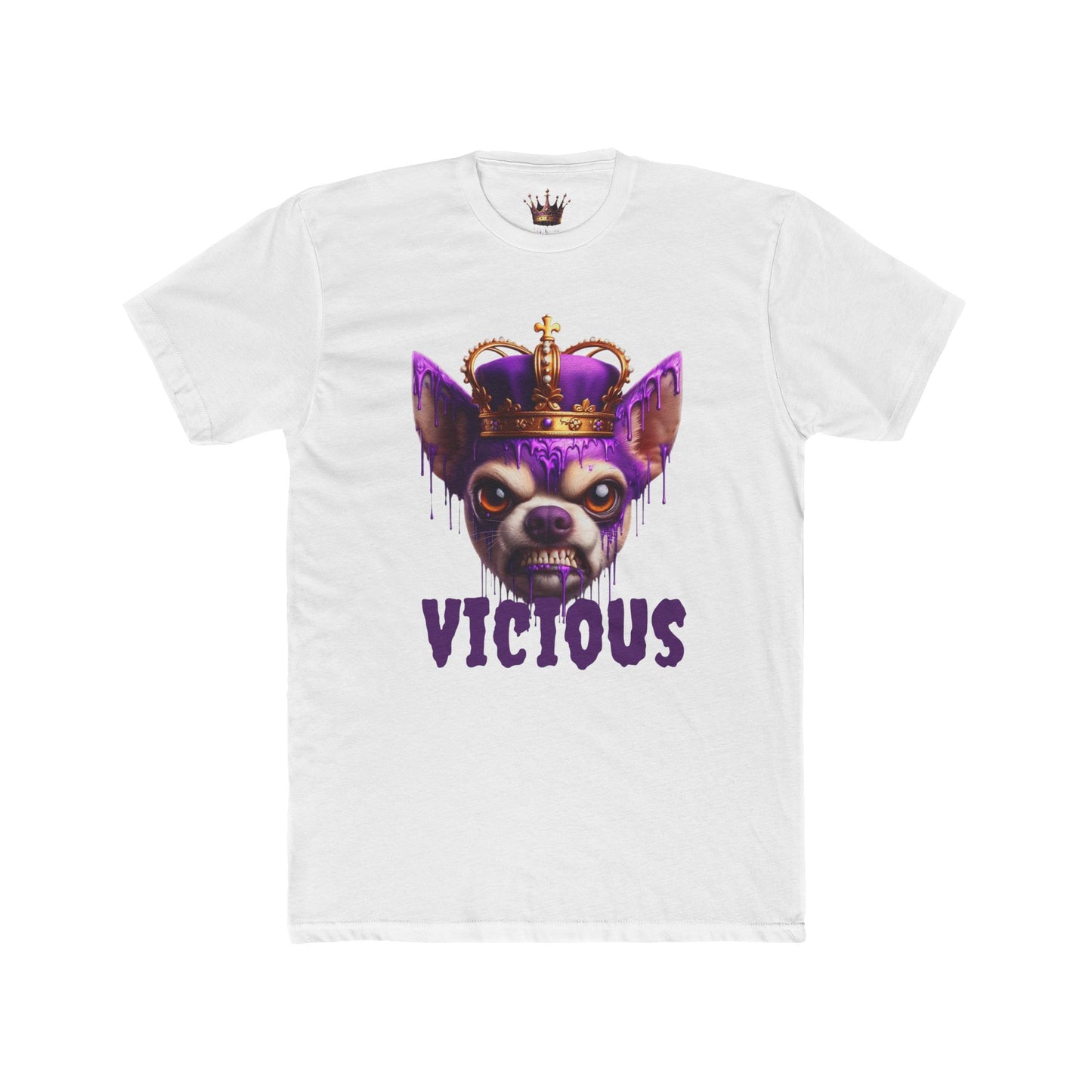 Vicious Crowned Dog Unisex Cotton Crew Tee - Trendy Graphic Tee for Dog Lovers