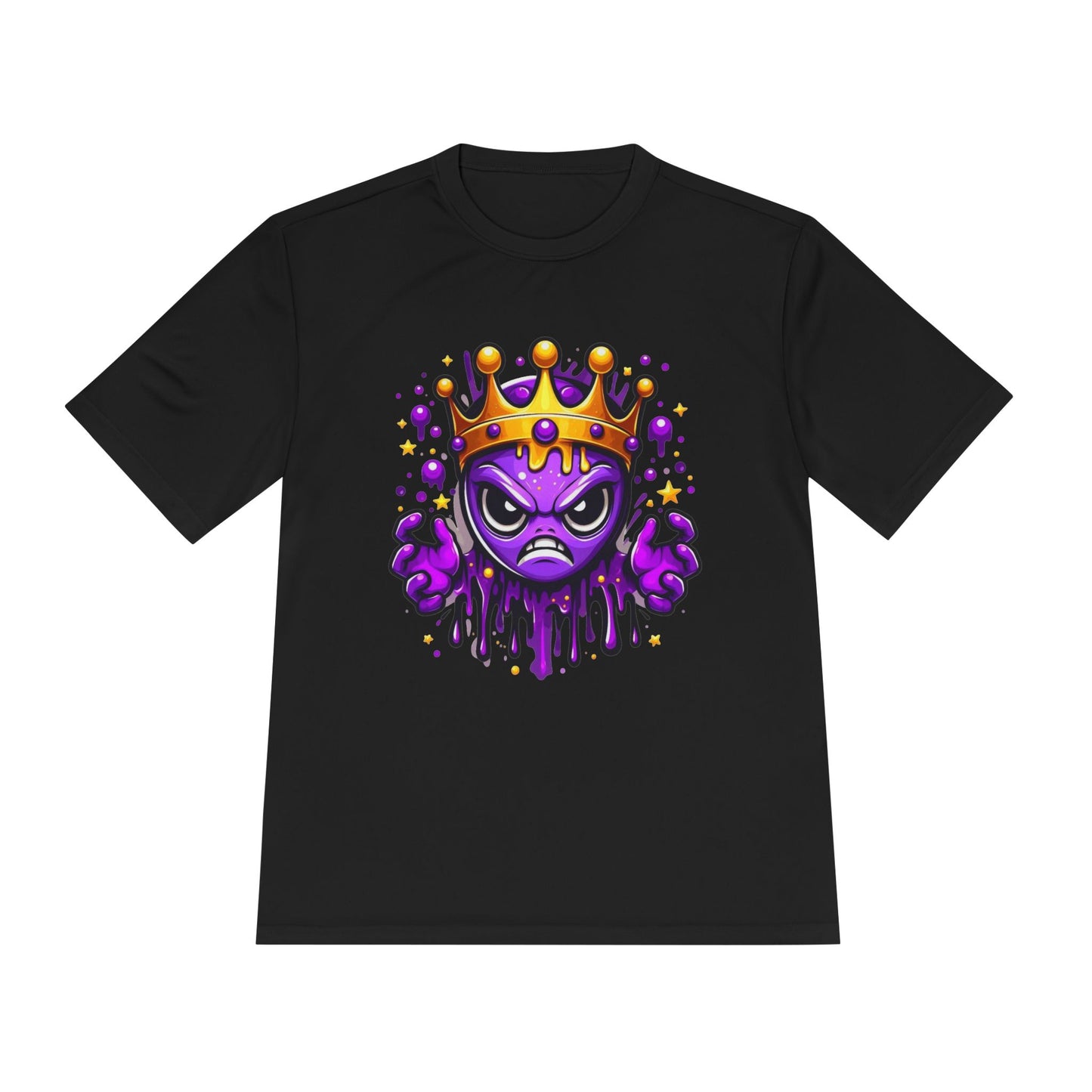 Moisture Wicking Tee - Purple Crowned Alien Design - Unique Graphic Tee for Gamers & Sci-Fi Fans